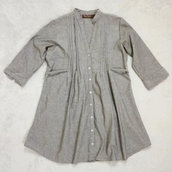 Gray Tunic Top Sz M - Picture 5 of 6